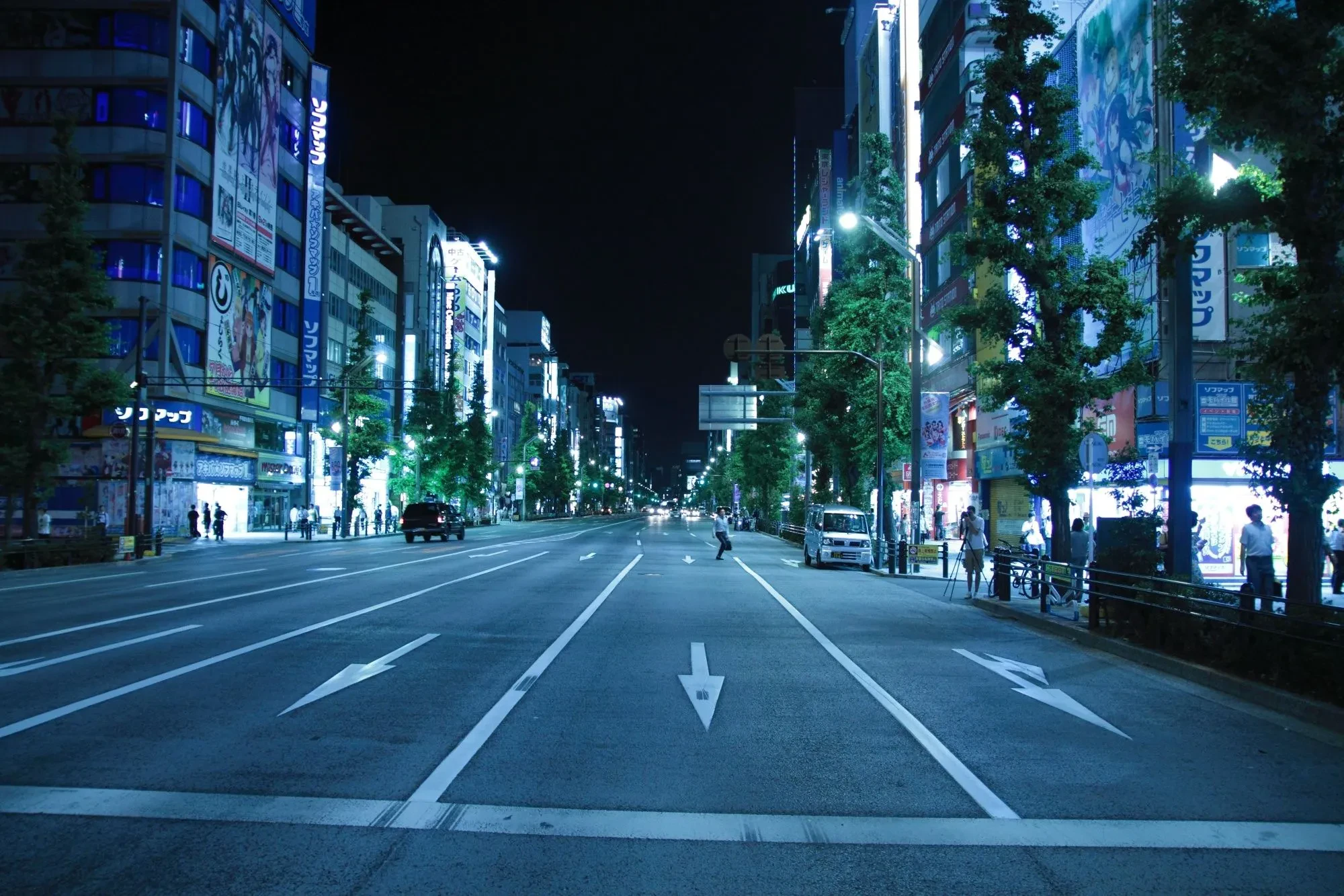 Akihabara street view with shops