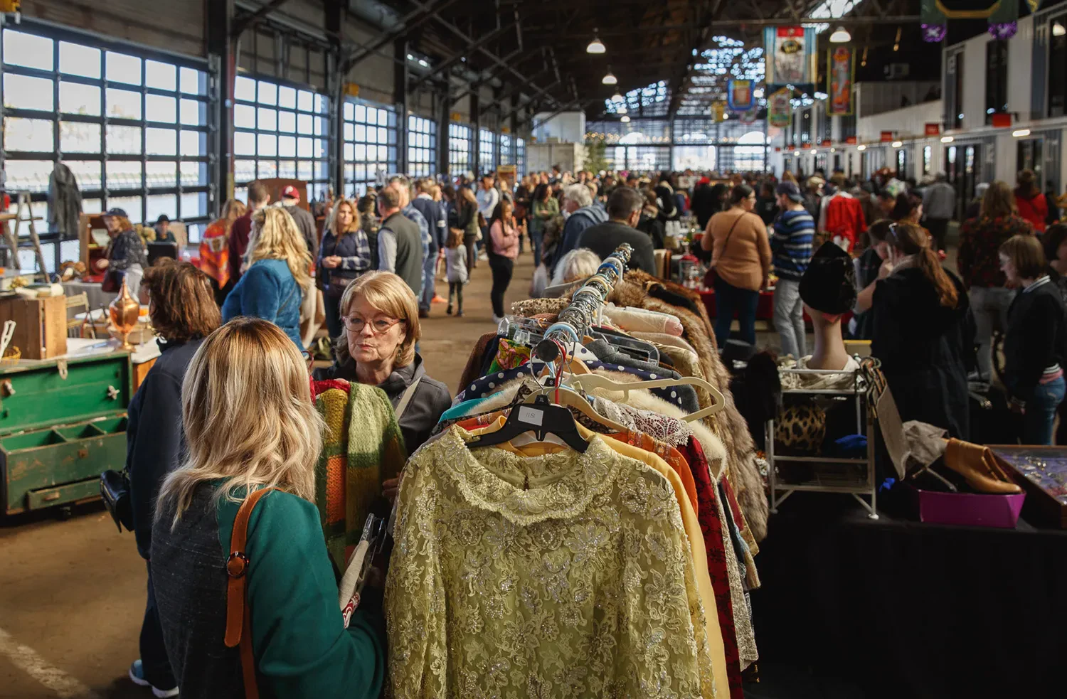Flea market stall with vintage toys 2024