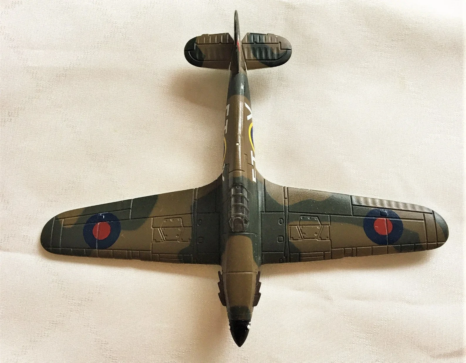 Collection of diecast airplanes on display