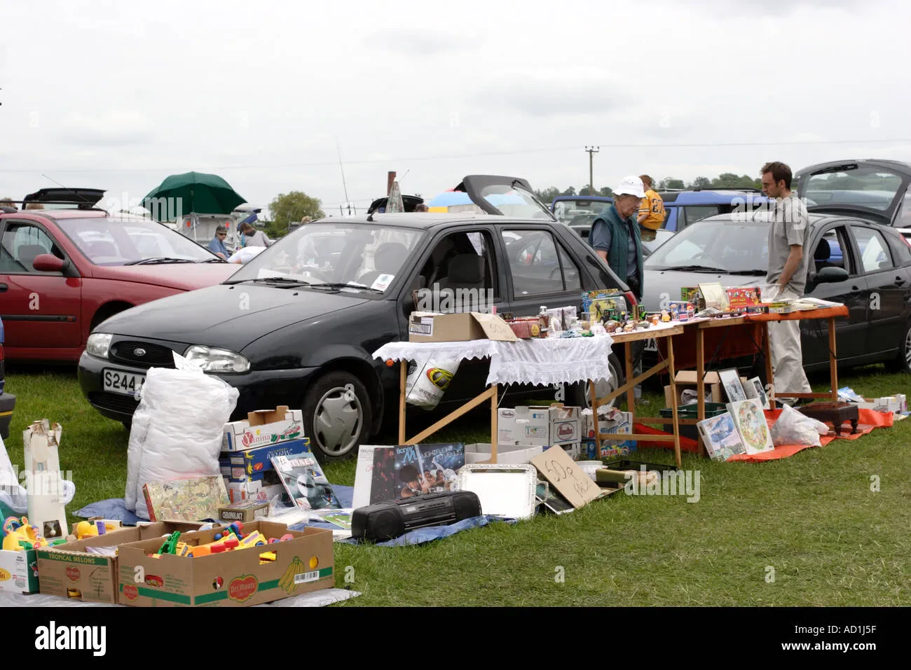 A car boot sale with diecast cars