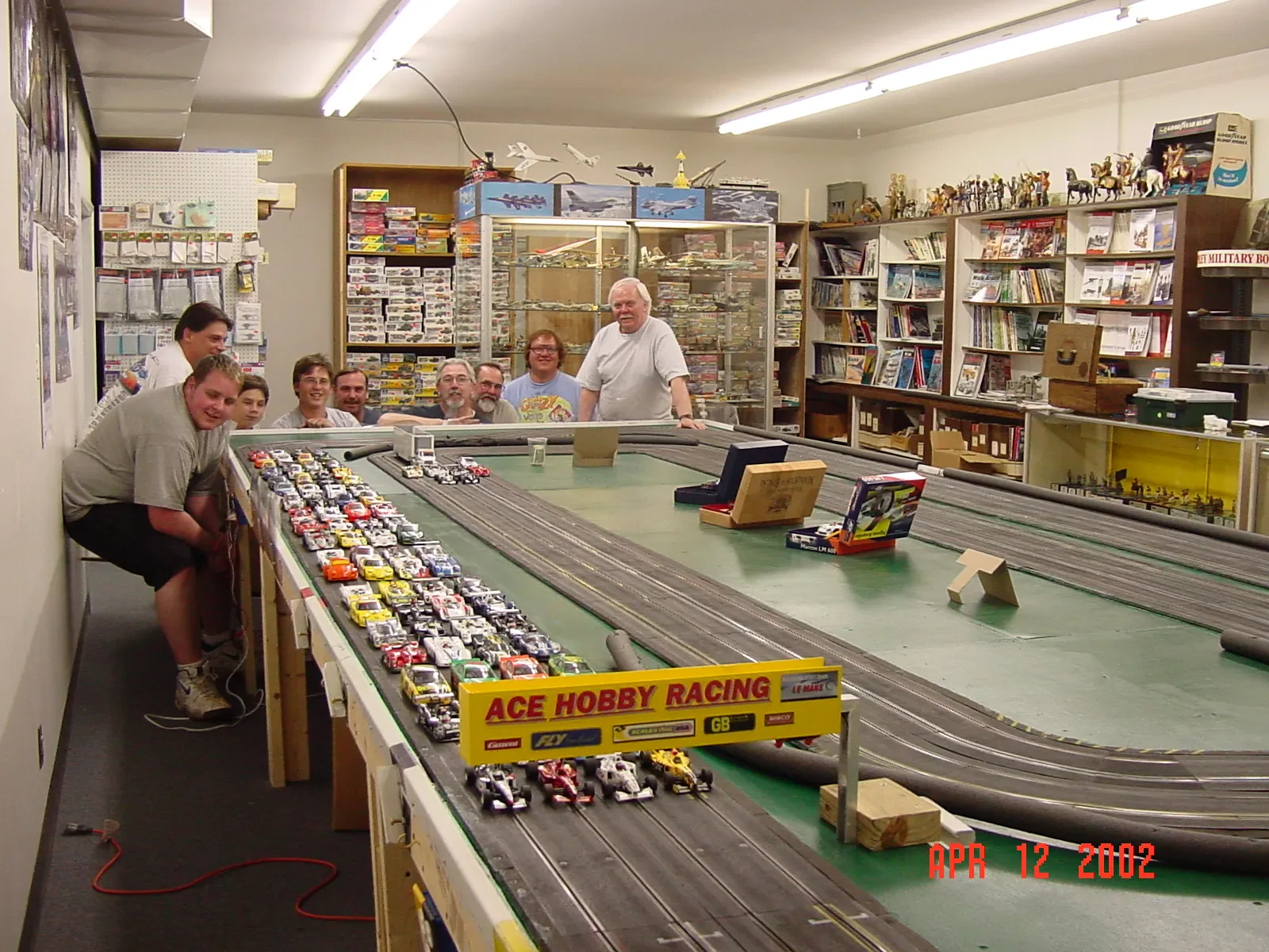 A selection of diecast cars at a hobby shop