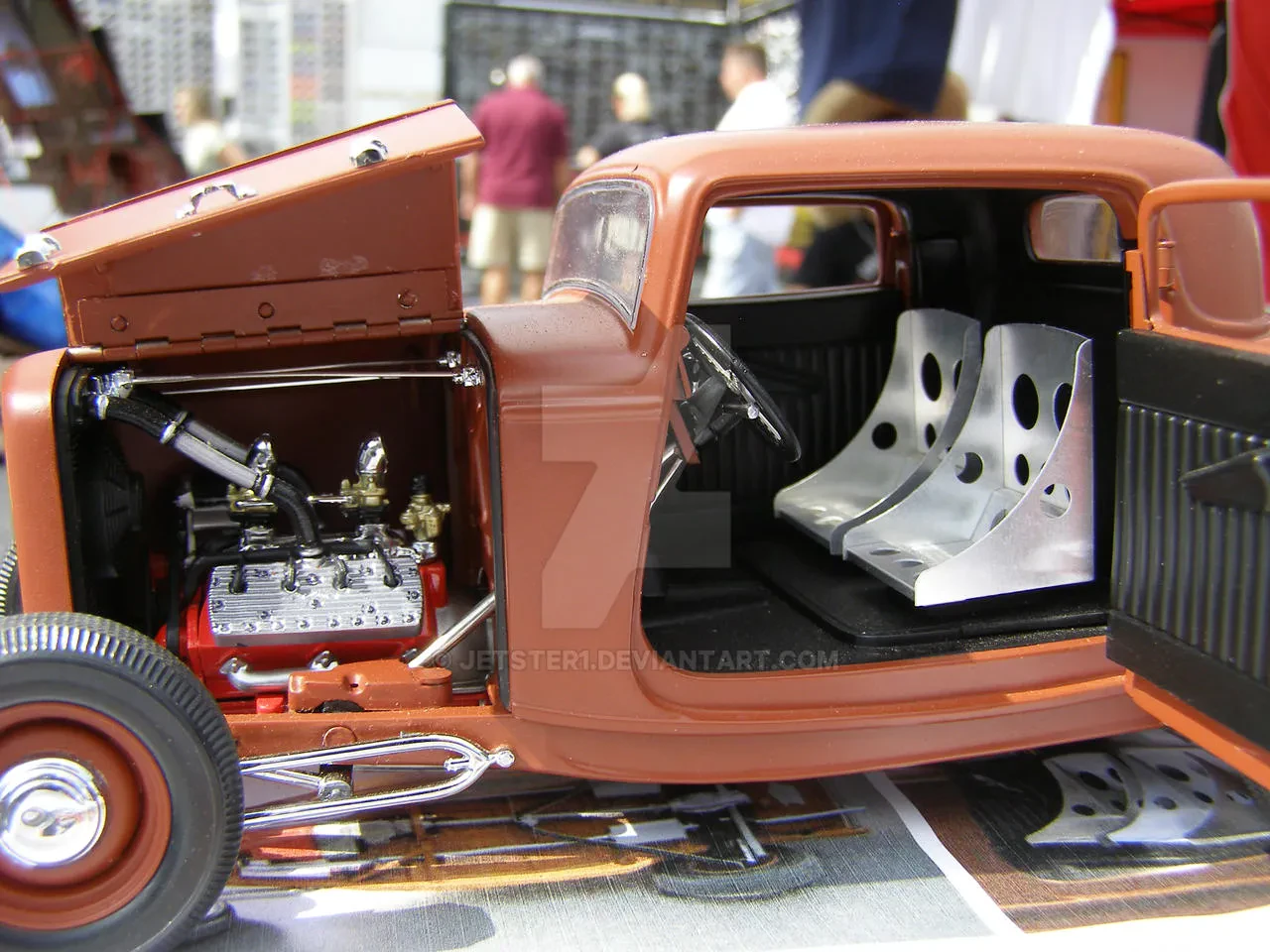 Close-up of detailed diecast model