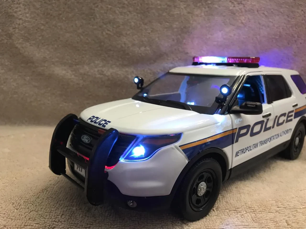 diecast police car with led lights