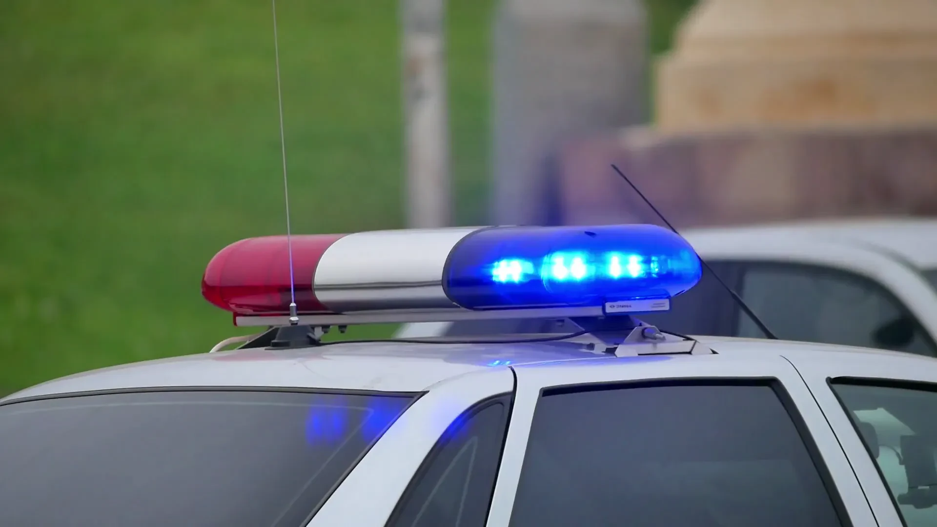led police car lights flashing