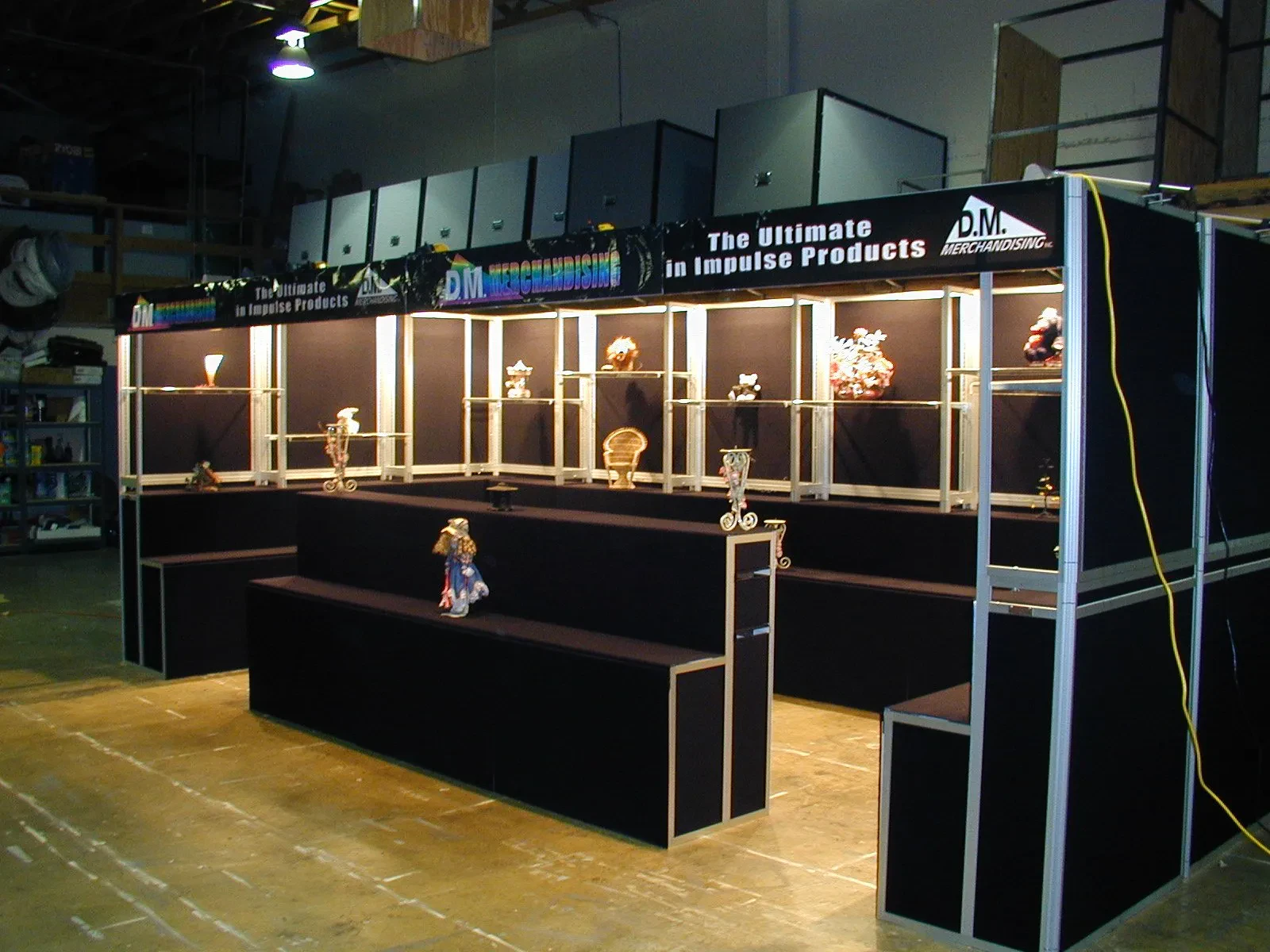 Example of a well-organized diecast figurine display using risers