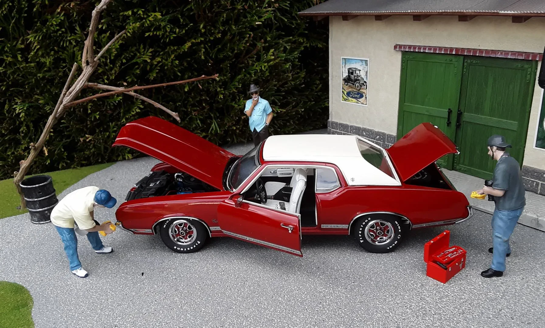 cleaning diecast car