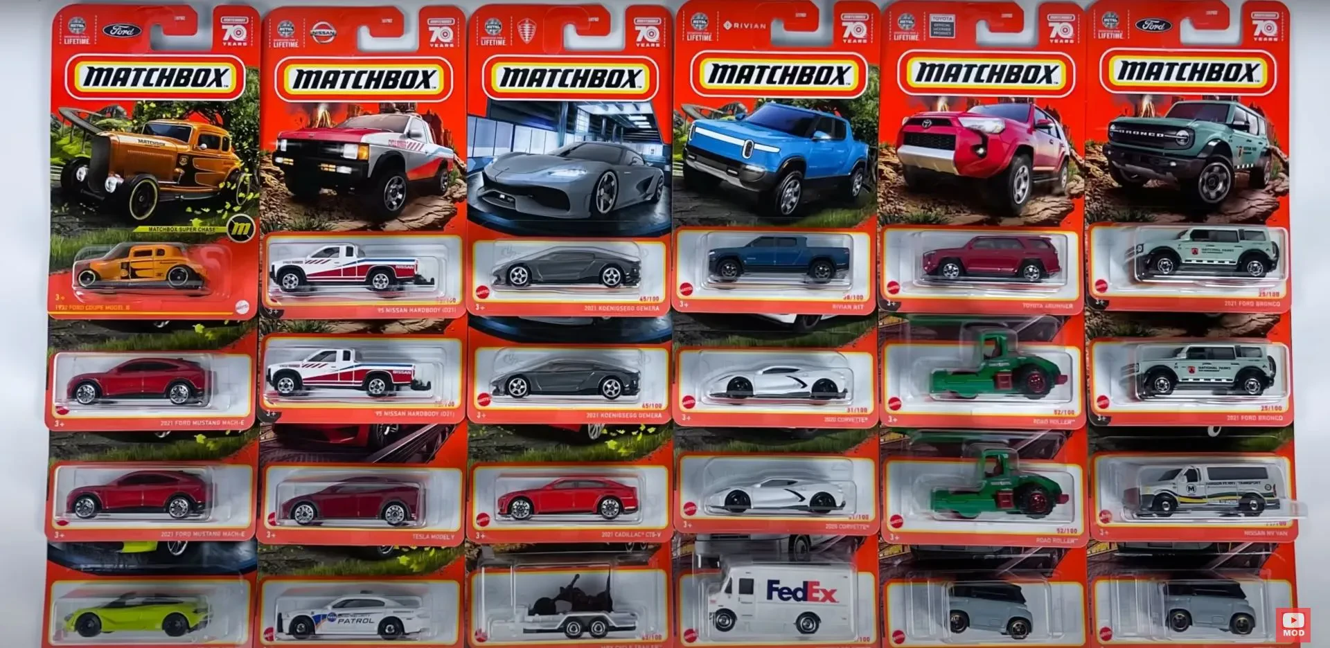 Matchbox cars display 2024